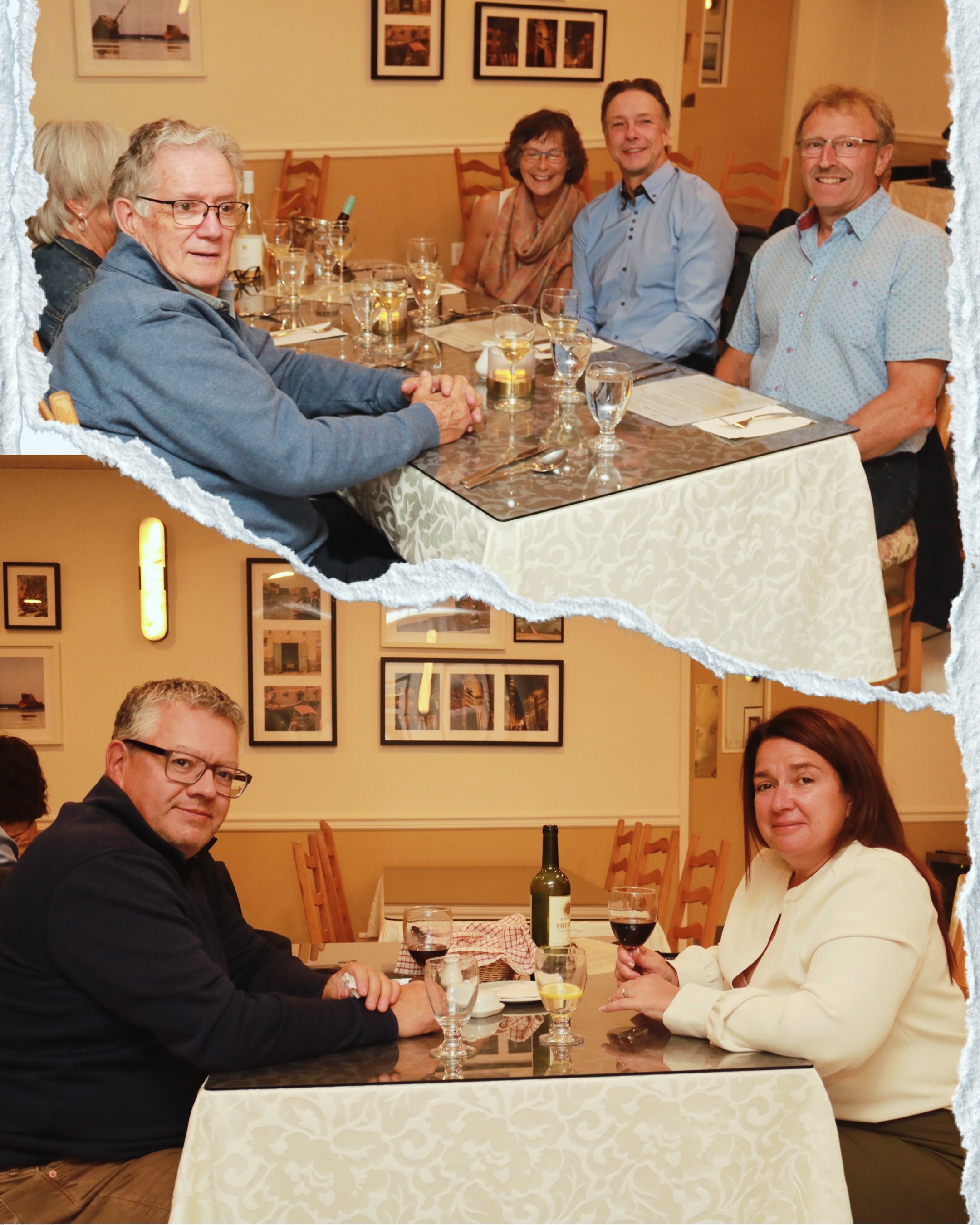 Tablée de convives au restaurant L’Oasis